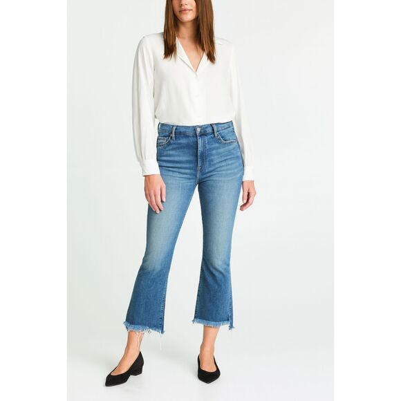MOTHER Denim The Insider Crop Step Fray Boot Cut Jeans Pants     Women's Size 30 - Picture 1 of 12